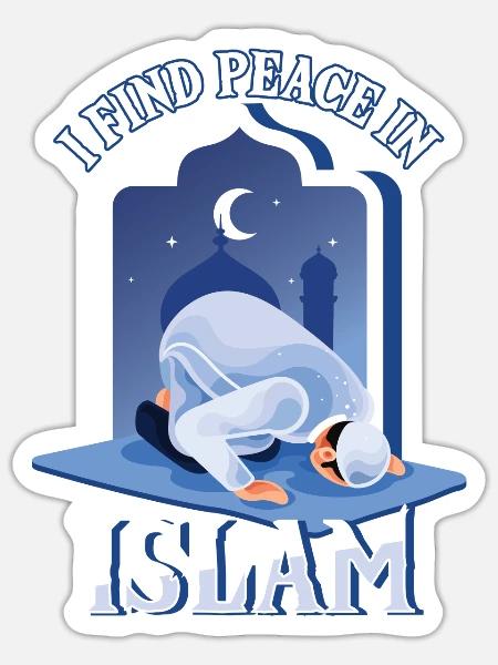 Frieden im Islam Muslim Allah Gebetsmoschee Namaz - Sticker Größe S (10 x 10 cm) - Mattweiß