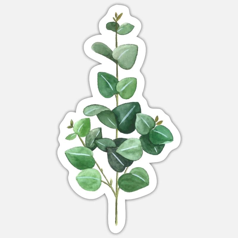 Green Eucalyptus - Sticker Größe S (10 x 10 cm) - Mattweiß