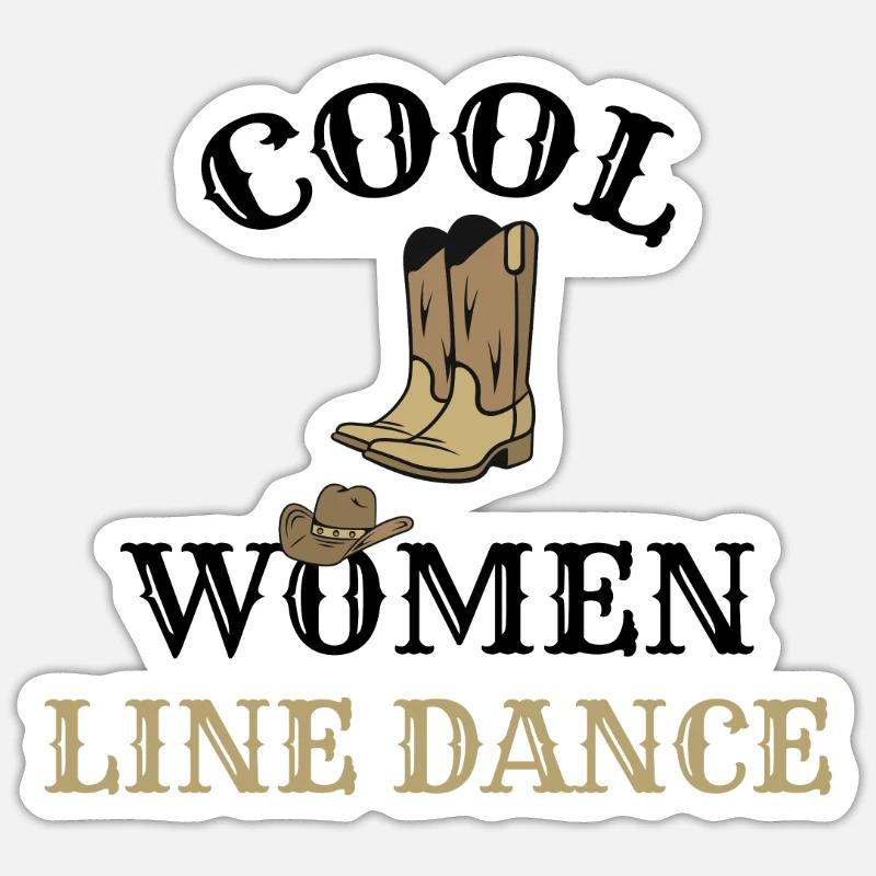 Line Dance Dancer Line Dancing Line Dancer - Sticker size S (10 x 10 cm) - white matte