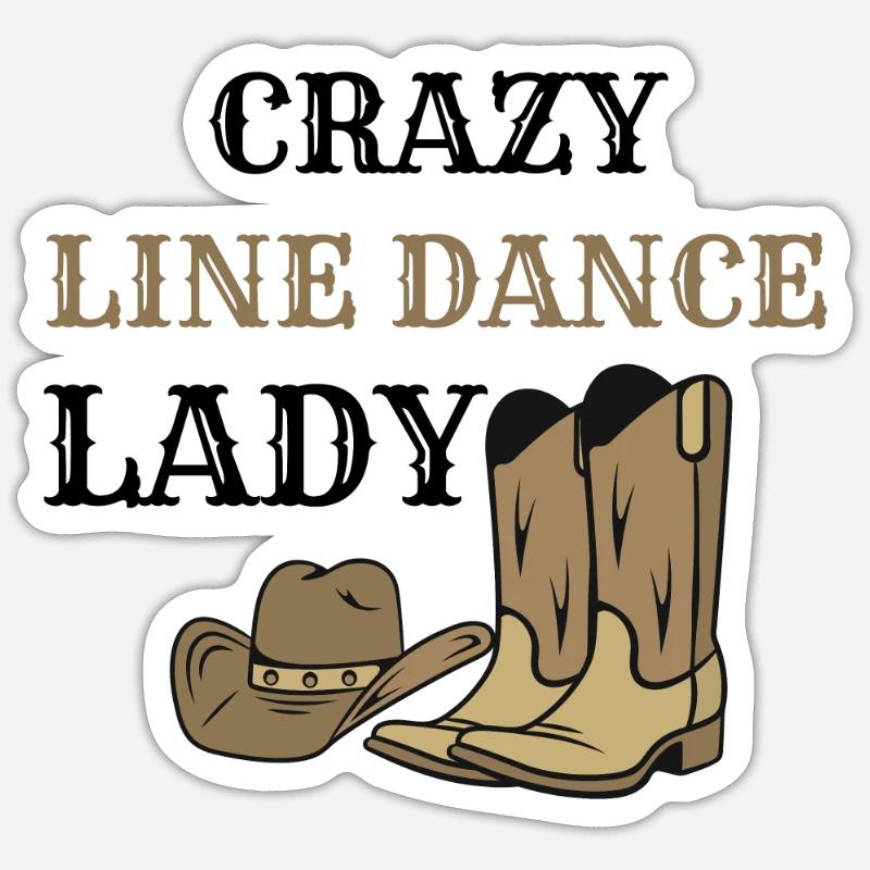 Danse en ligne Lady Dancer Line Dancing Line Dancer - Sticker taille S (10 x 10 cm) - blanc mat