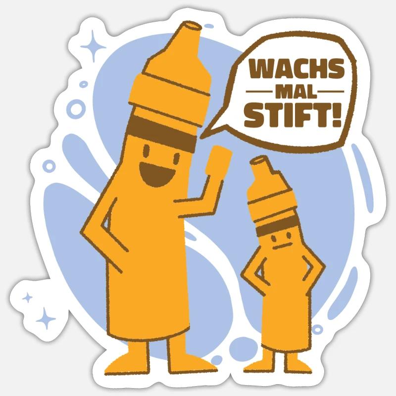 Stift Wachsmalstift Azubi Bruder Geschenkidee - Sticker Größe S (10 x 10 cm) - Mattweiß