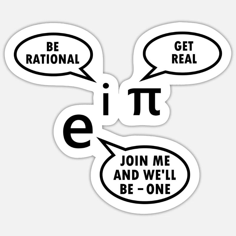 Mathematiker Geschenk Mathe Lehrer Nerd Euler Pi Sticker Größe S (10 x 10 cm)