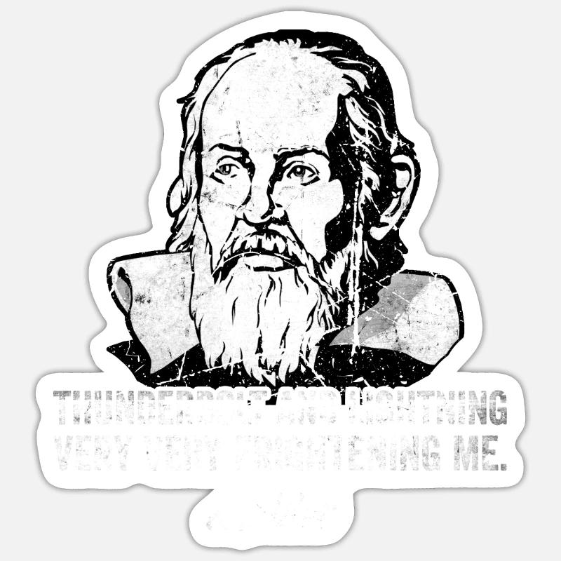 Thunderbolt lightning Galileo Philosopher Physics Sticker size S (10 x 10 cm)