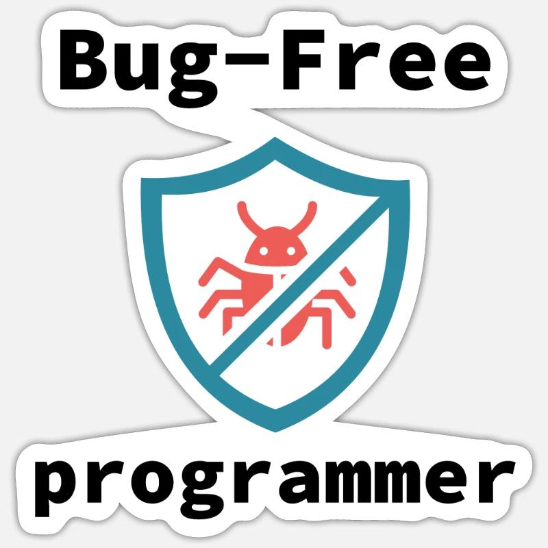 Programmeur sans bogue, programmation sans bogue Sticker taille S (10 x 10 cm)