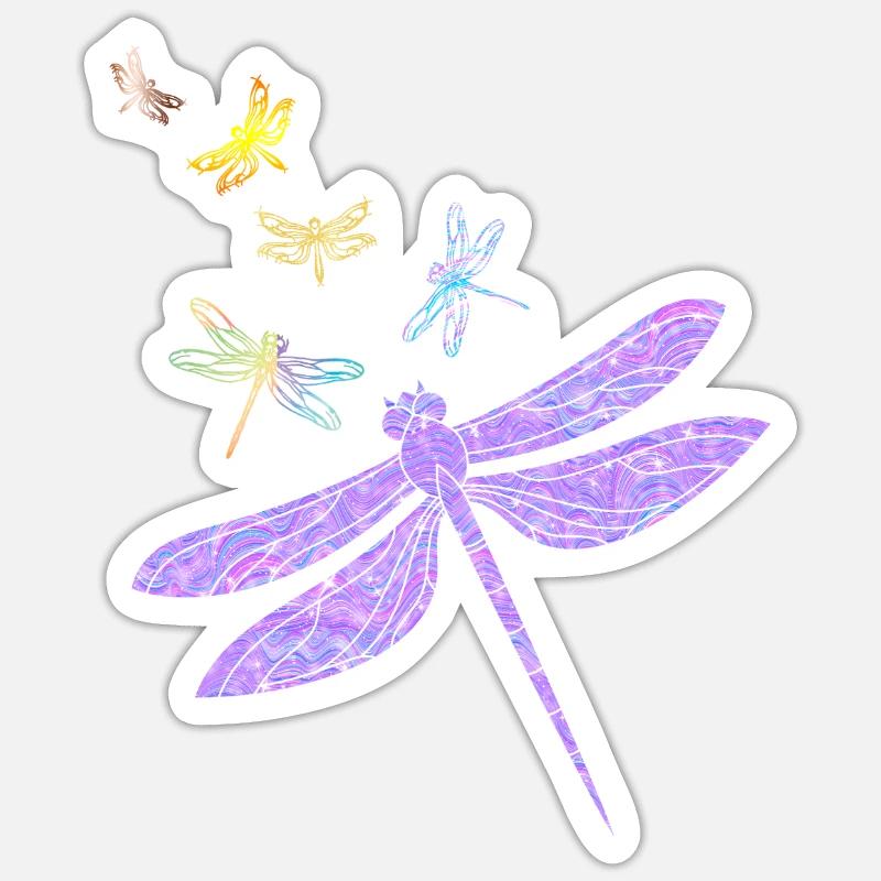 Ailes libellules - Sticker taille S (10 x 10 cm) - blanc mat
