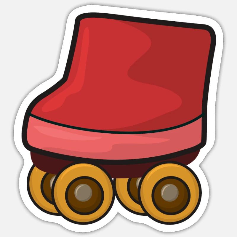 Roller skate roller skating - Sticker size S (10 x 10 cm) - white matte