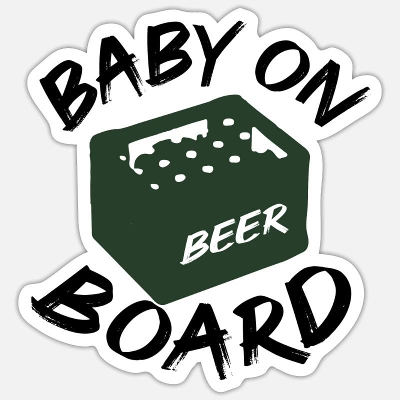 Bier on board Sticker Größe S (10 x 10 cm)