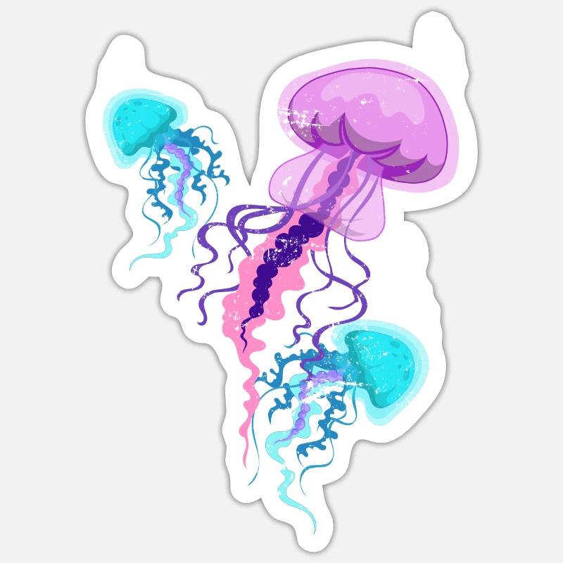 méduse Sticker taille S (10 x 10 cm)