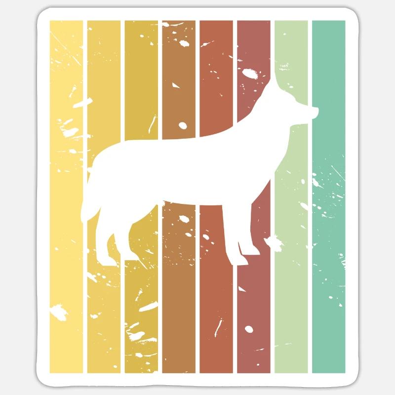 Malinois - Sticker Größe S (10 x 10 cm) - Mattweiß