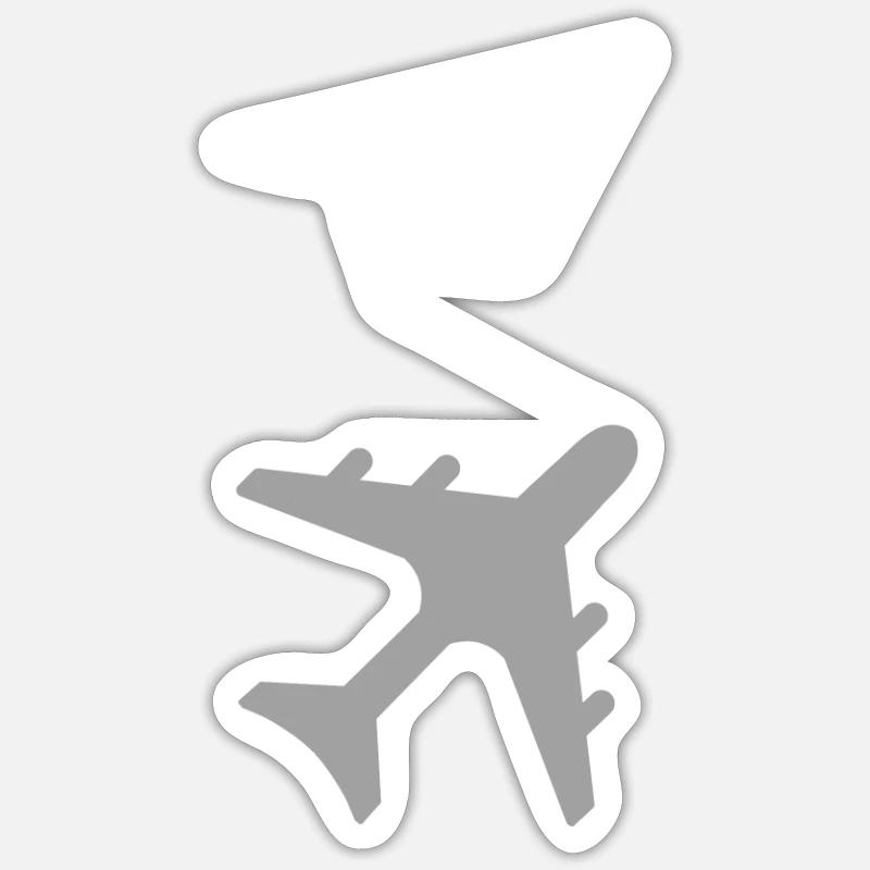 Paperplane Schatten Künstler oder Pilot Geschenk Sticker Größe S (10 x 10 cm)