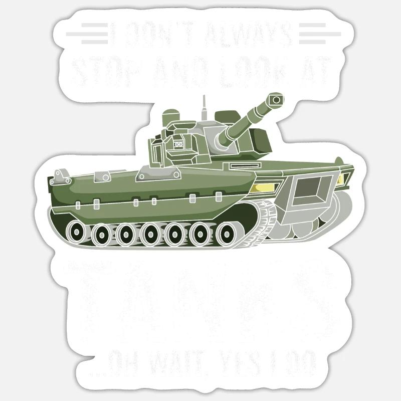 Armee Panzer Veteran Militär Geschenk - Sticker Größe S (10 x 10 cm) - Mattweiß