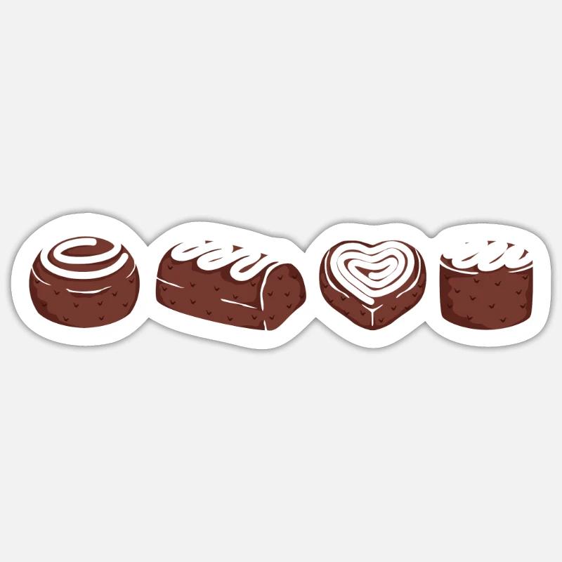 chocolates - Sticker size S (10 x 10 cm) - white matte