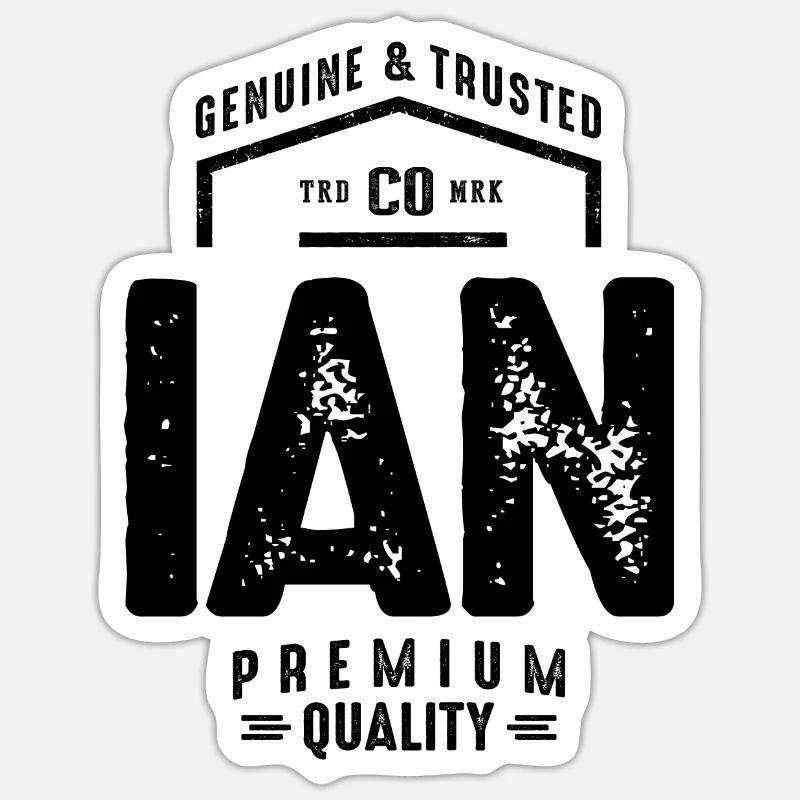 Ian Personalized Name Birthday Gift - Sticker size S (10 x 10 cm) - white matte