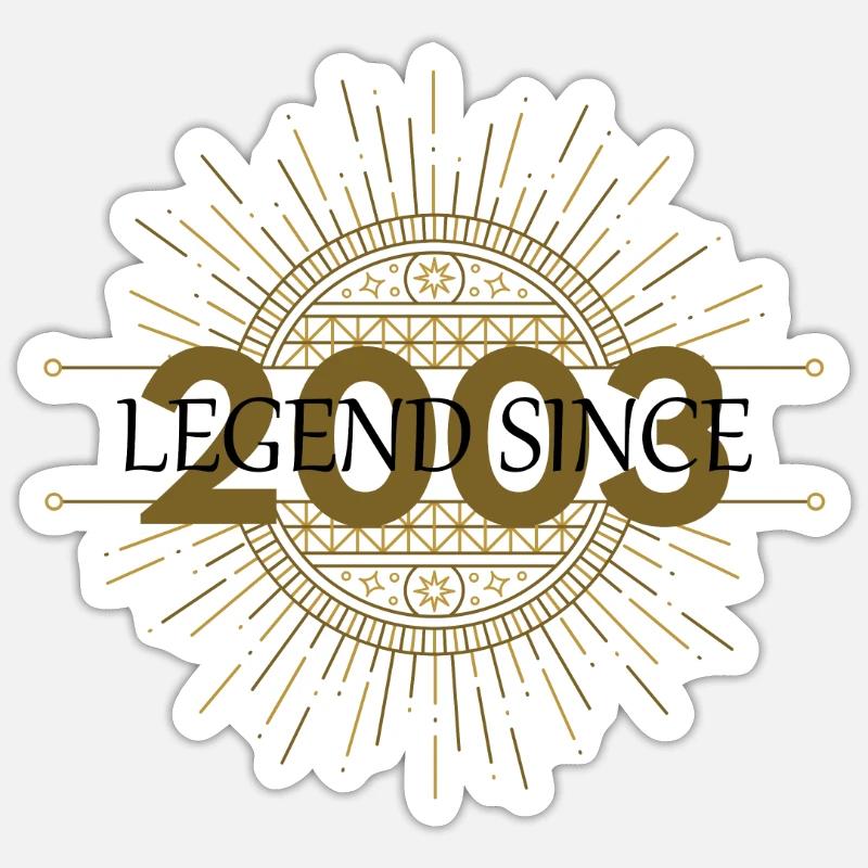 Legend since 2003 Sonne und Glück endlich 18 Sticker Größe S (10 x 10 cm)