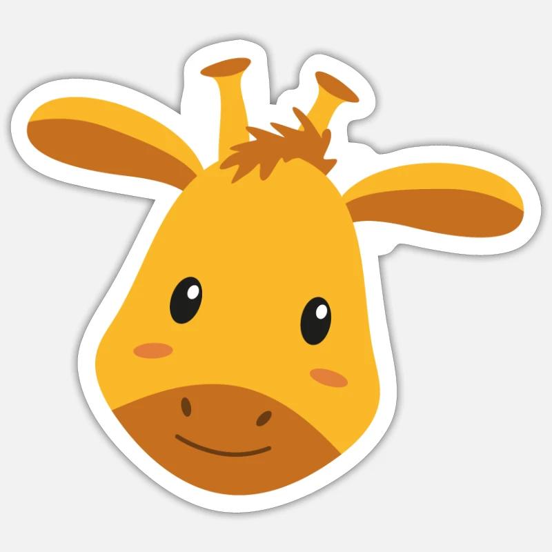 Giraffe - Sticker Größe S (10 x 10 cm) - Mattweiß