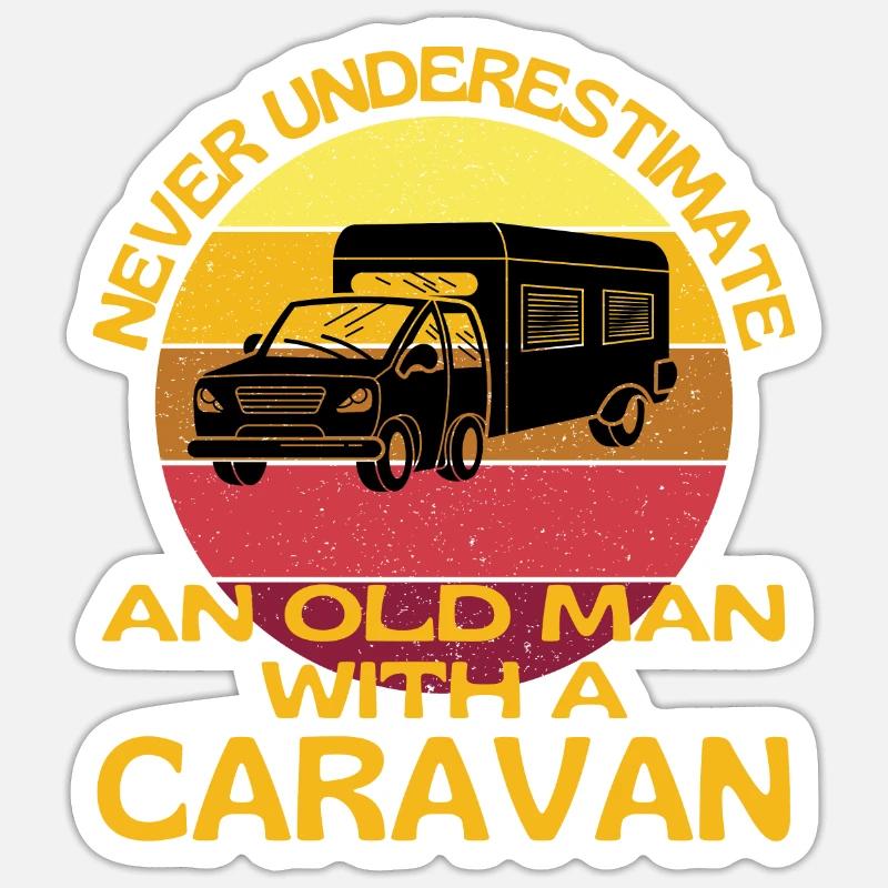 Alter Mann mit einer Karawane Sticker Größe S (10 x 10 cm)
