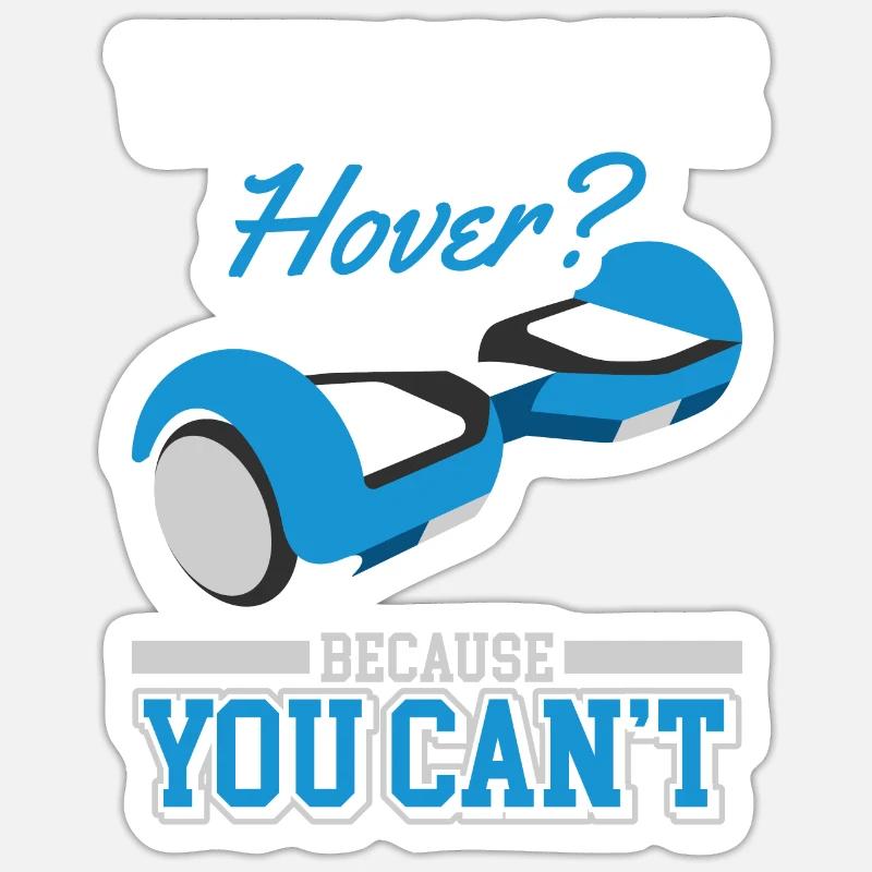 Hoverboard - Sticker taille S (10 x 10 cm) - blanc mat