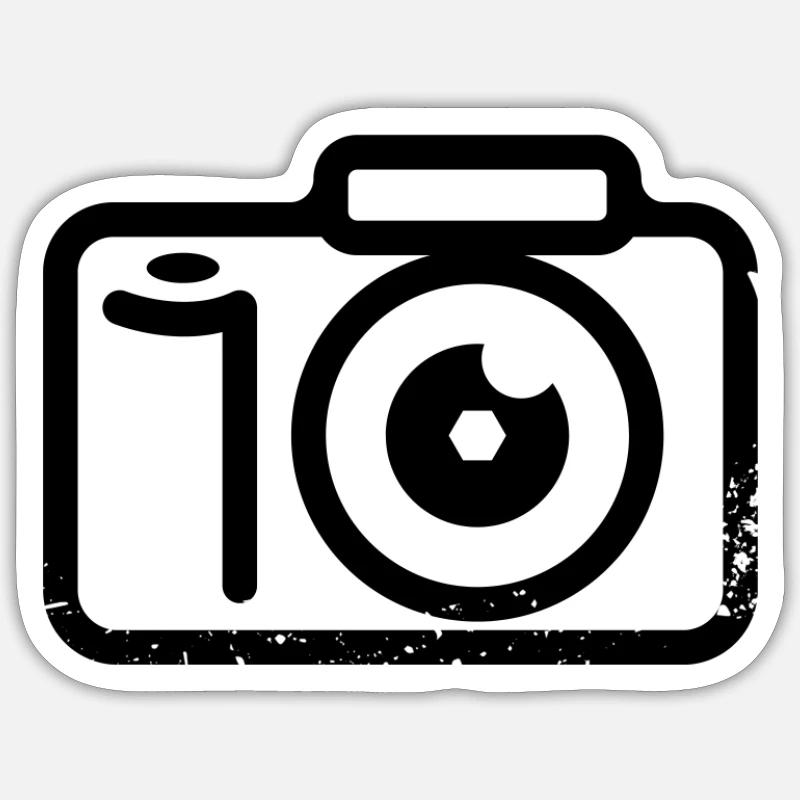 small camera - Sticker size S (10 x 10 cm) - white matte