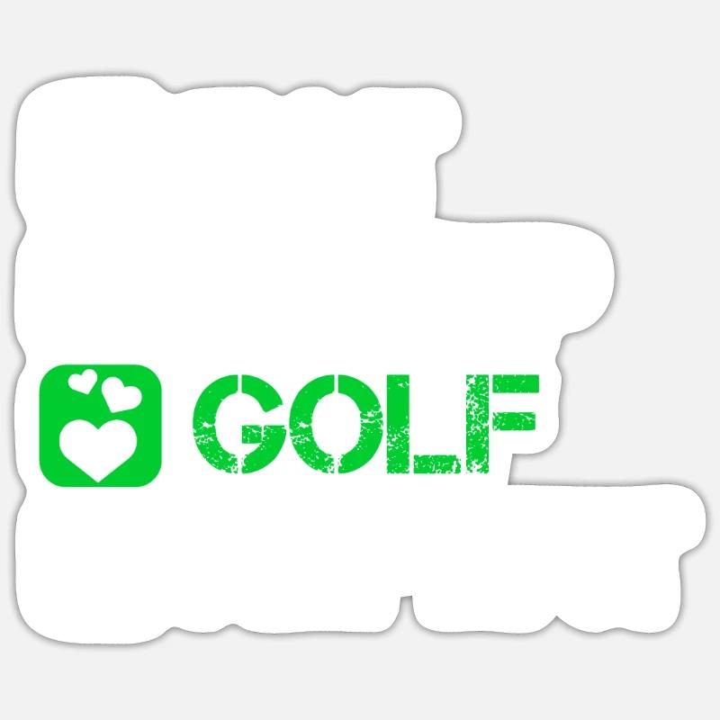 Golf golf golf golf ballon de golf - Sticker taille S (10 x 10 cm) - blanc mat