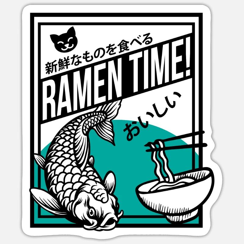 Ramen Time - Sticker size S (10 x 10 cm) - white matte