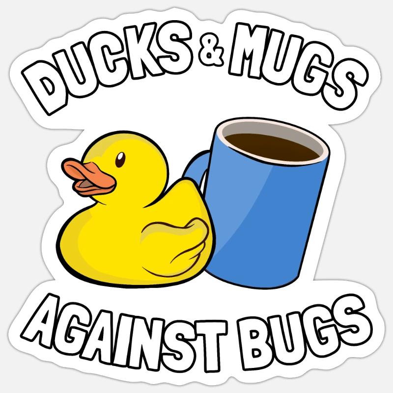 Programmierer Ente Programmieren Debugging Lustig - Sticker Größe S (10 x 10 cm) - Mattweiß