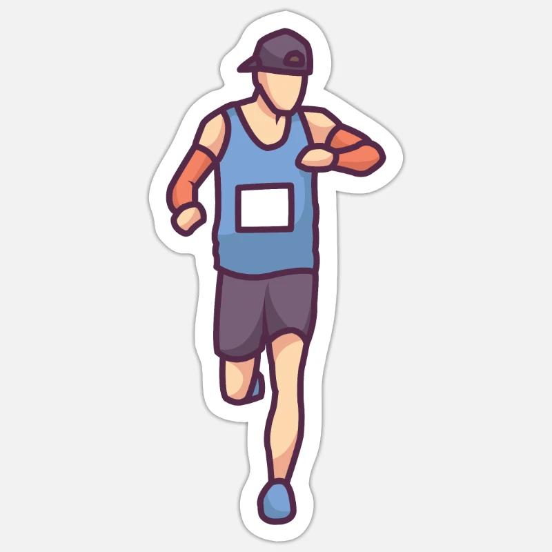 Coureur dans une course. Sticker taille S (10 x 10 cm)