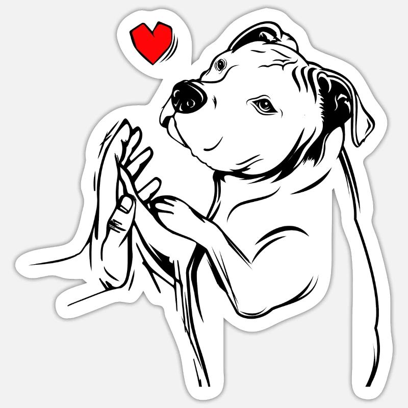 Pit-bull - Sticker taille S (10 x 10 cm) - blanc mat