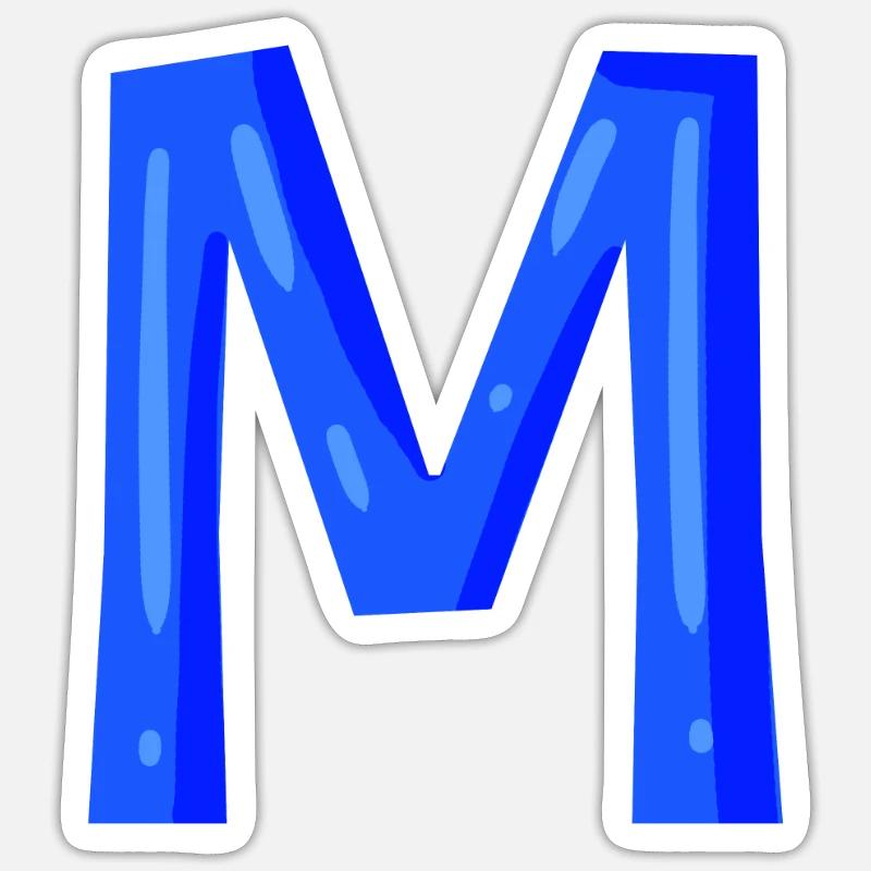 Anfangsbuchstabe M - Sticker Größe S (10 x 10 cm) - Mattweiß
