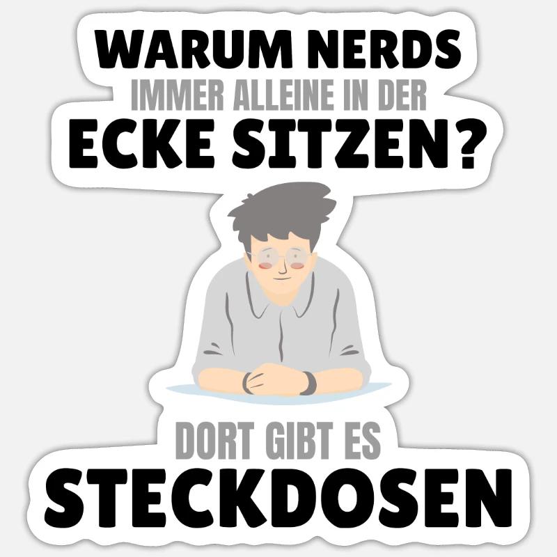 Nerds Nerd Programmierer Informatiker Computer - Sticker Größe S (10 x 10 cm) - Mattweiß
