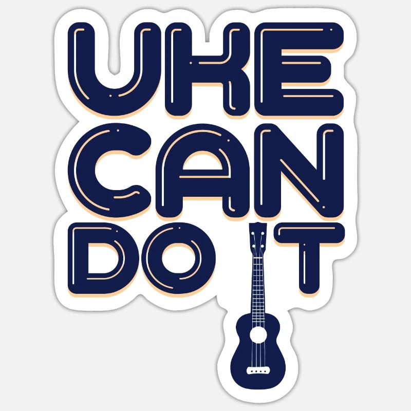 ukulele - Sticker size S (10 x 10 cm) - white matte
