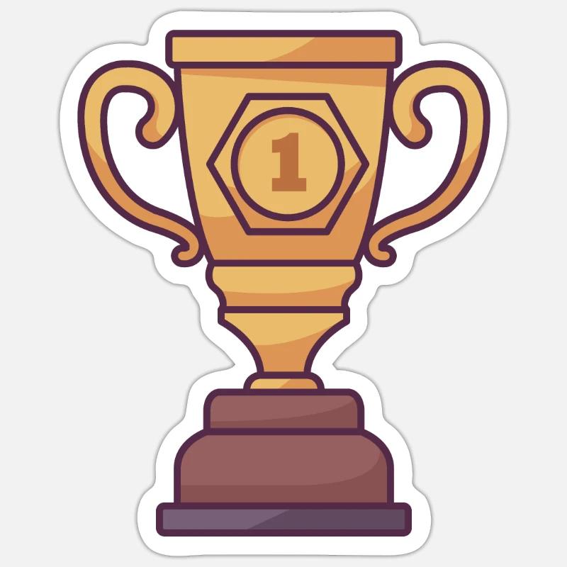 Marathon-Trophäe - Sticker Größe S (10 x 10 cm) - Mattweiß