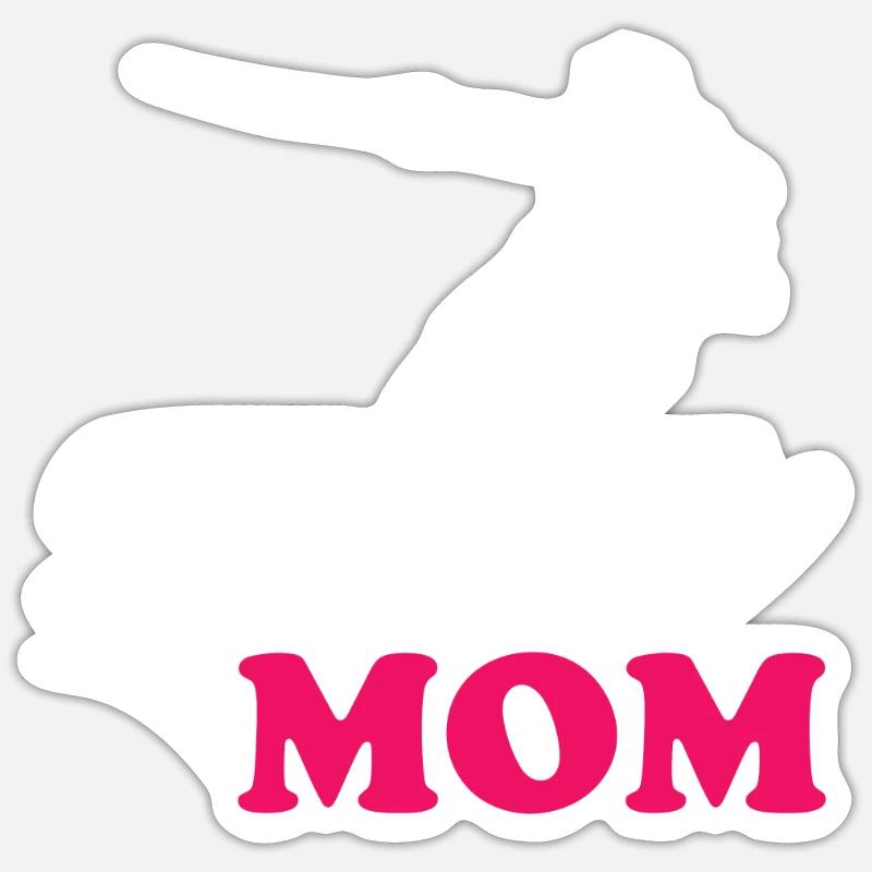 Fechten Mutter Kampfsport Schwertkampf - Sticker Größe S (10 x 10 cm) - Mattweiß