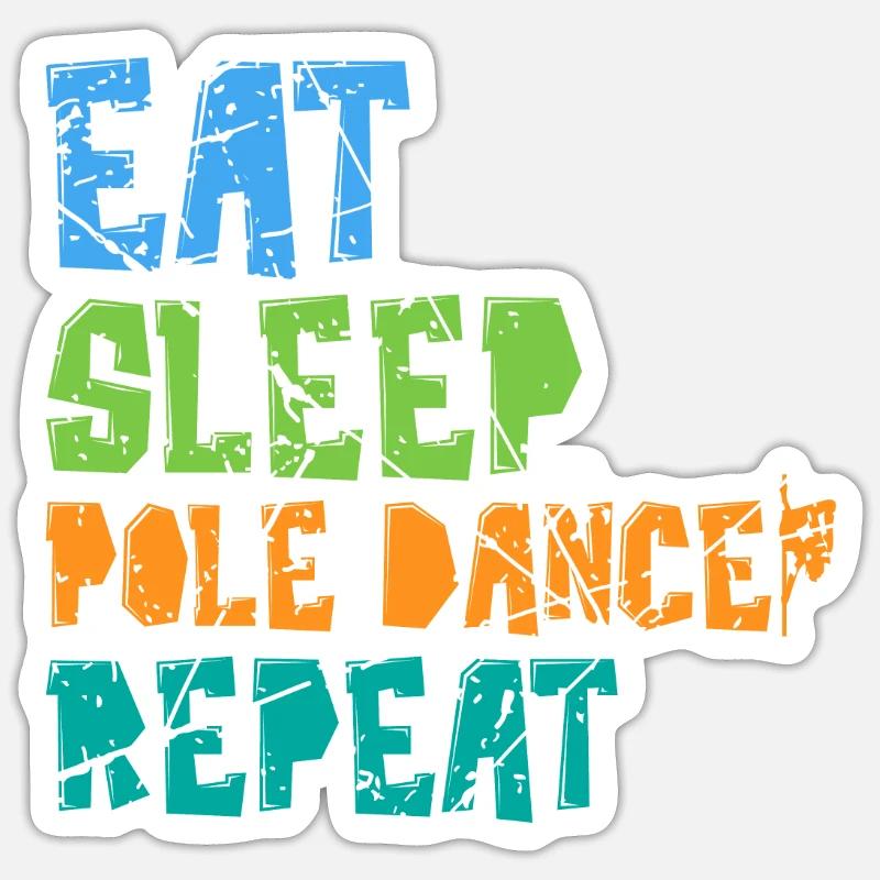 Pole Dance - Sticker Größe S (10 x 10 cm) - Mattweiß