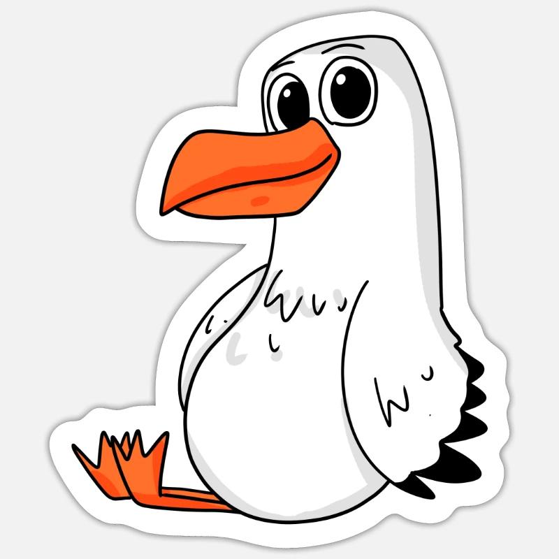 Möwe - Sticker Größe S (10 x 10 cm) - Mattweiß