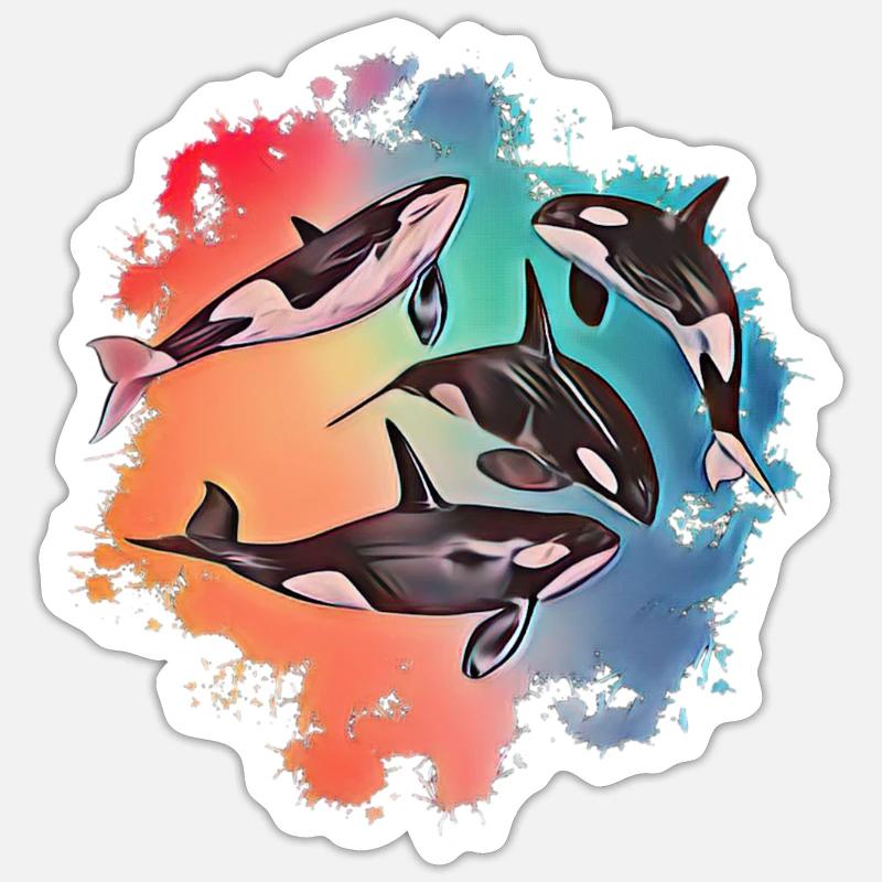 Orca - Sticker taille S (10 x 10 cm) - blanc mat
