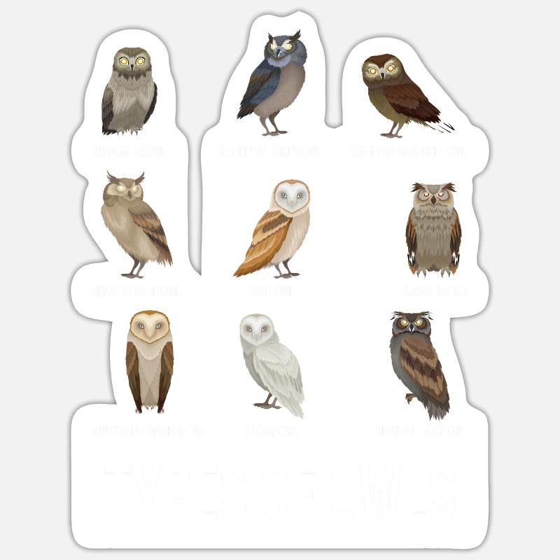 Eule Nacht Wald Vogel - Sticker Größe S (10 x 10 cm) - Mattweiß
