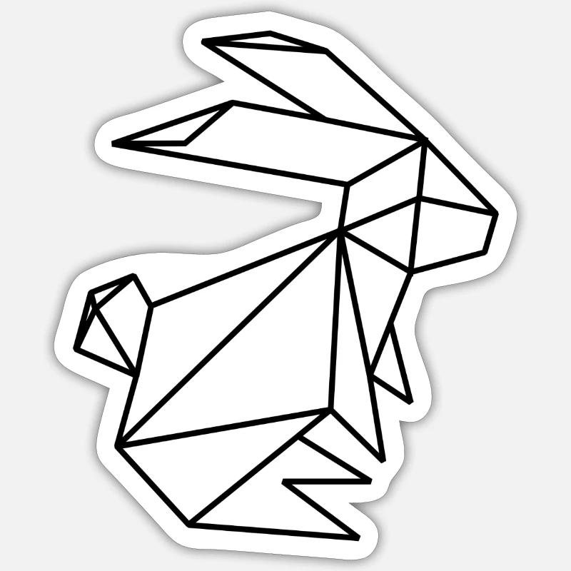 Rabbit polygon - Sticker size S (10 x 10 cm) - white matte