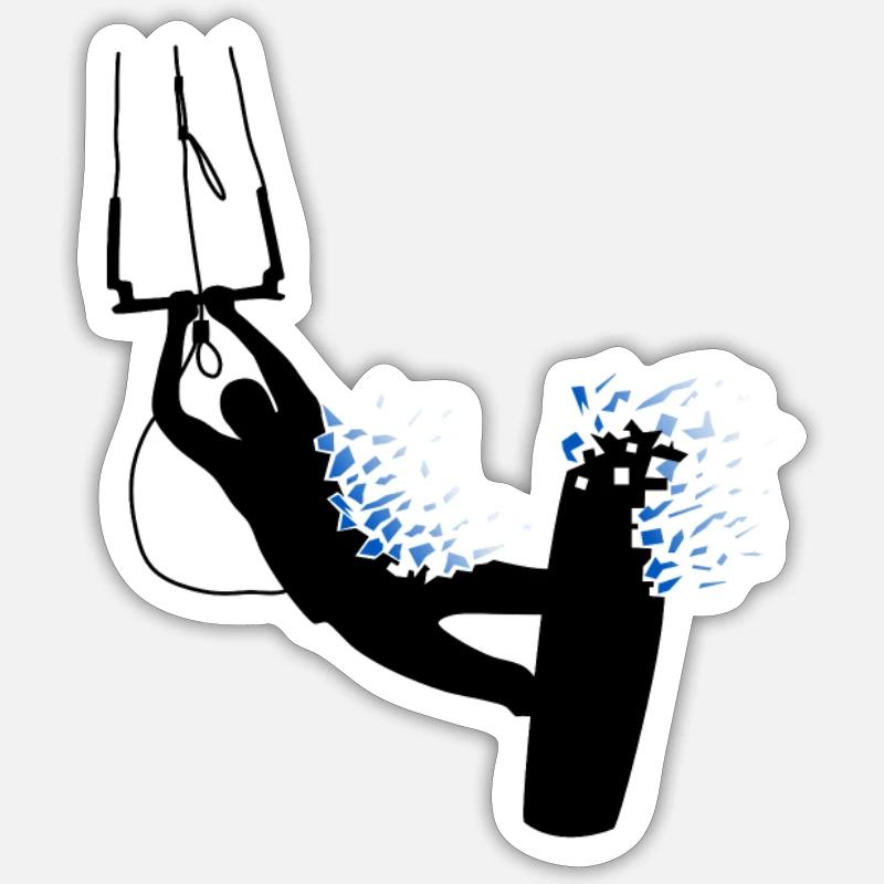 Kiteboarding, kiting, kitesurfing, kitesurfing - Sticker size S (10 x 10 cm) - white matte