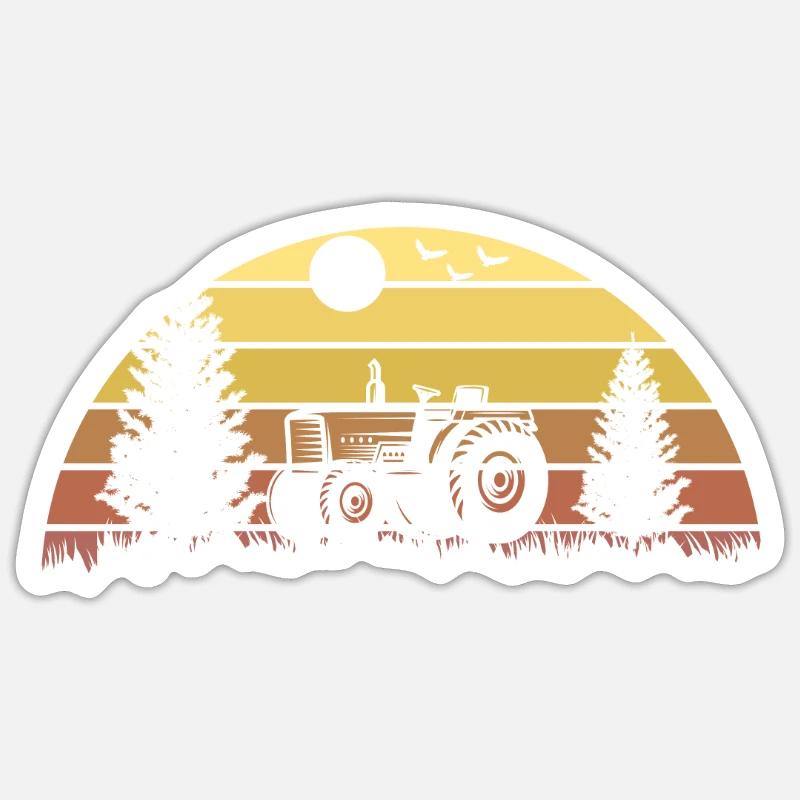 Tractor tractor driver tractor simulation - Sticker size S (10 x 10 cm) - white matte