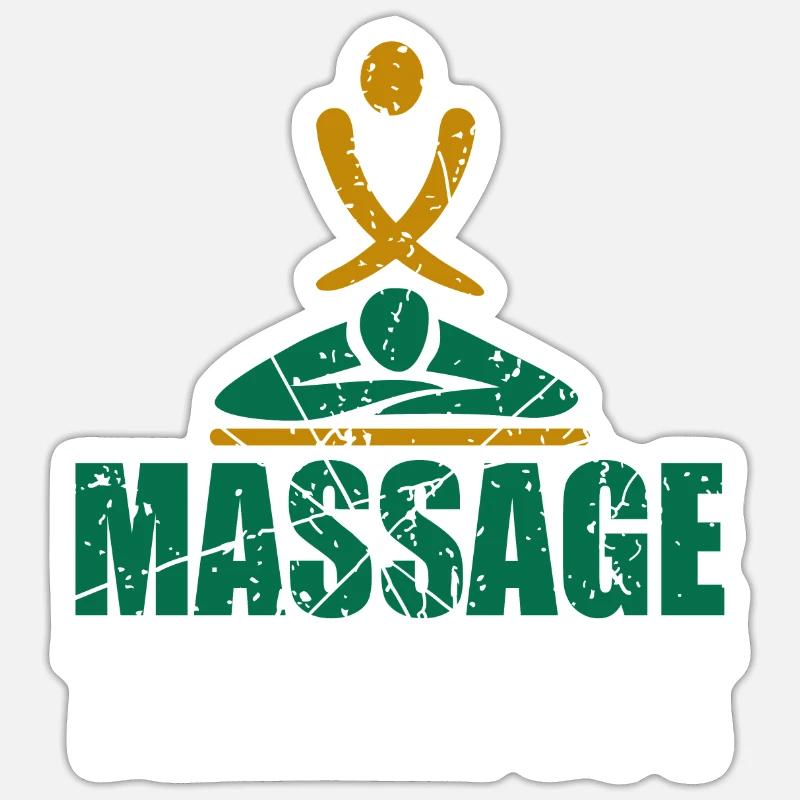 Massage therapist doing massage therapy work Sticker size S (10 x 10 cm)