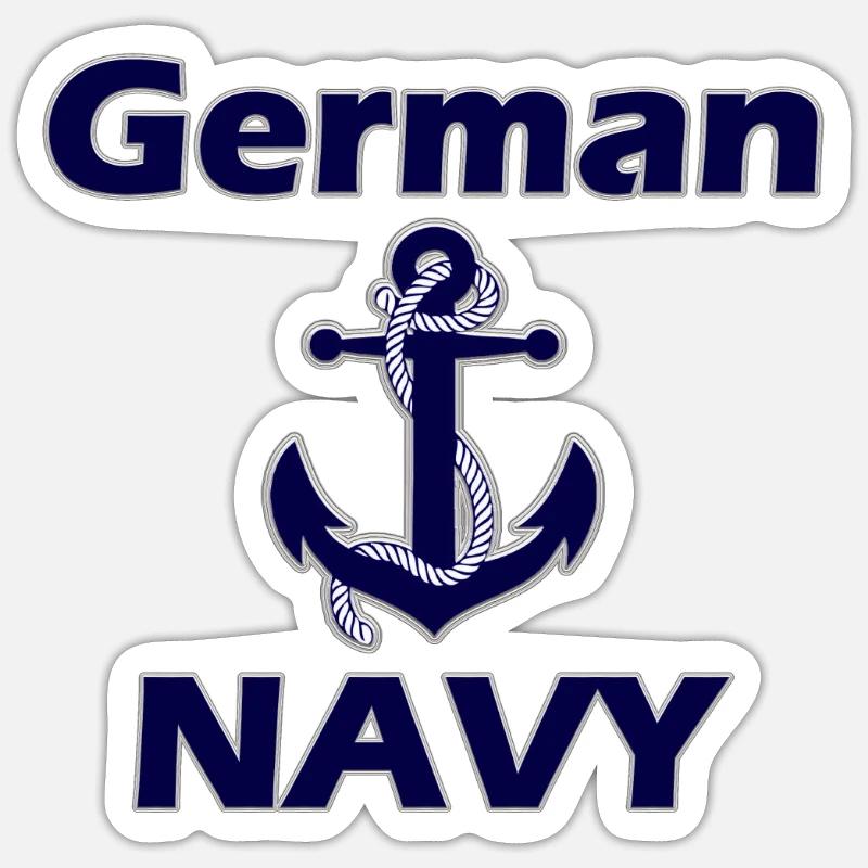 German Navy Anker - Sticker taille S (10 x 10 cm) - blanc mat