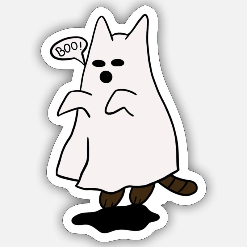 Ghost cat - Sticker size S (10 x 10 cm) - white matte
