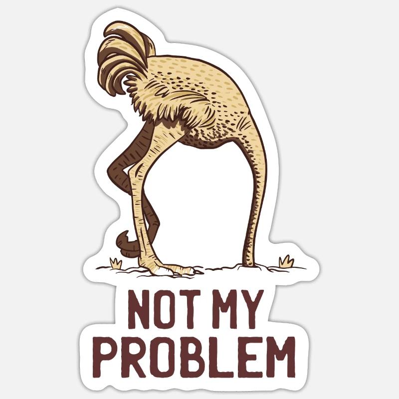 Dans l’autruche - Sticker taille S (10 x 10 cm) - blanc mat