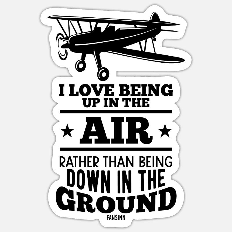 Pilot Flugzeug Fliegerei - Sticker Größe S (10 x 10 cm) - Mattweiß