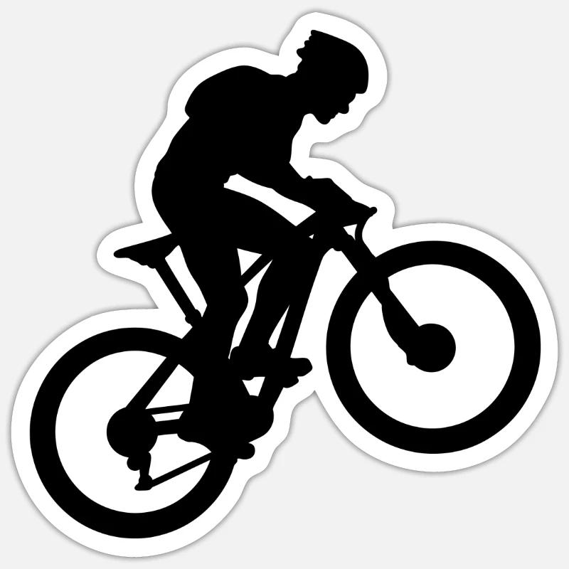 Vélo VTT VTT - Sticker taille S (10 x 10 cm) - blanc mat