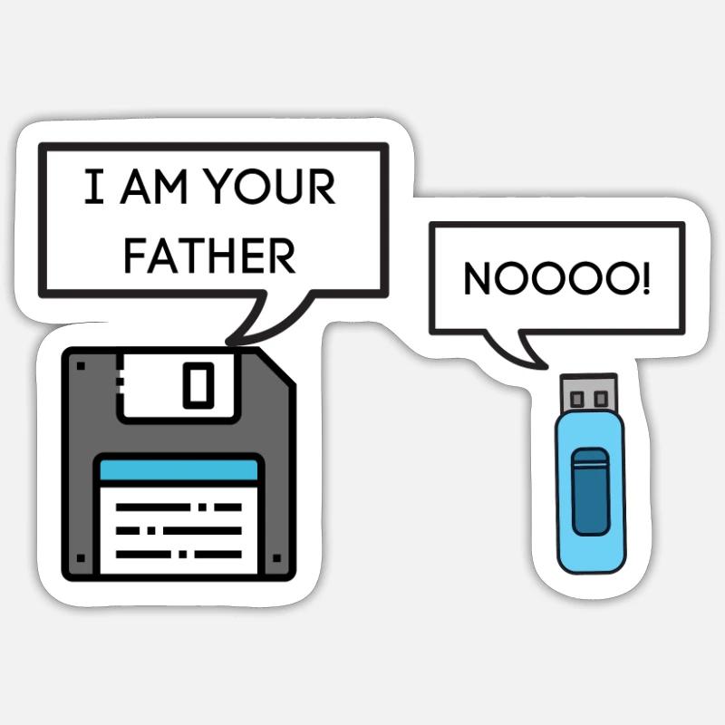 Diskette Ich bin dein Vater Usb Sticker Größe S (10 x 10 cm)