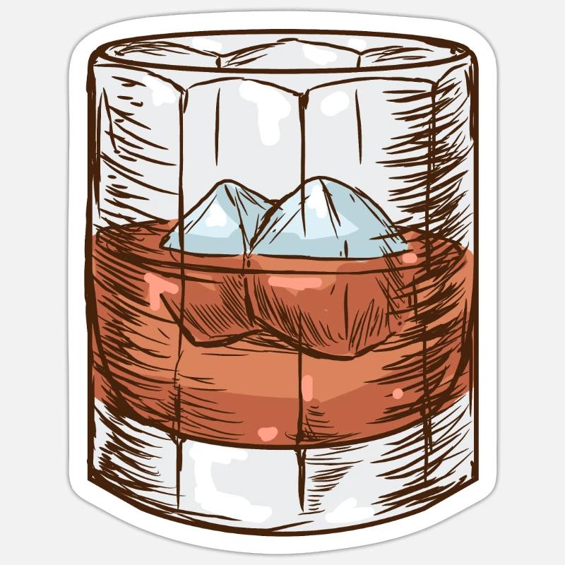 alcool - Sticker taille S (10 x 10 cm) - blanc mat