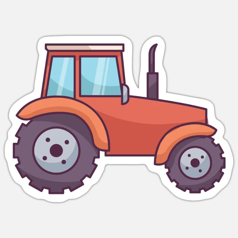 Traktor - Sticker Größe S (10 x 10 cm) - Mattweiß