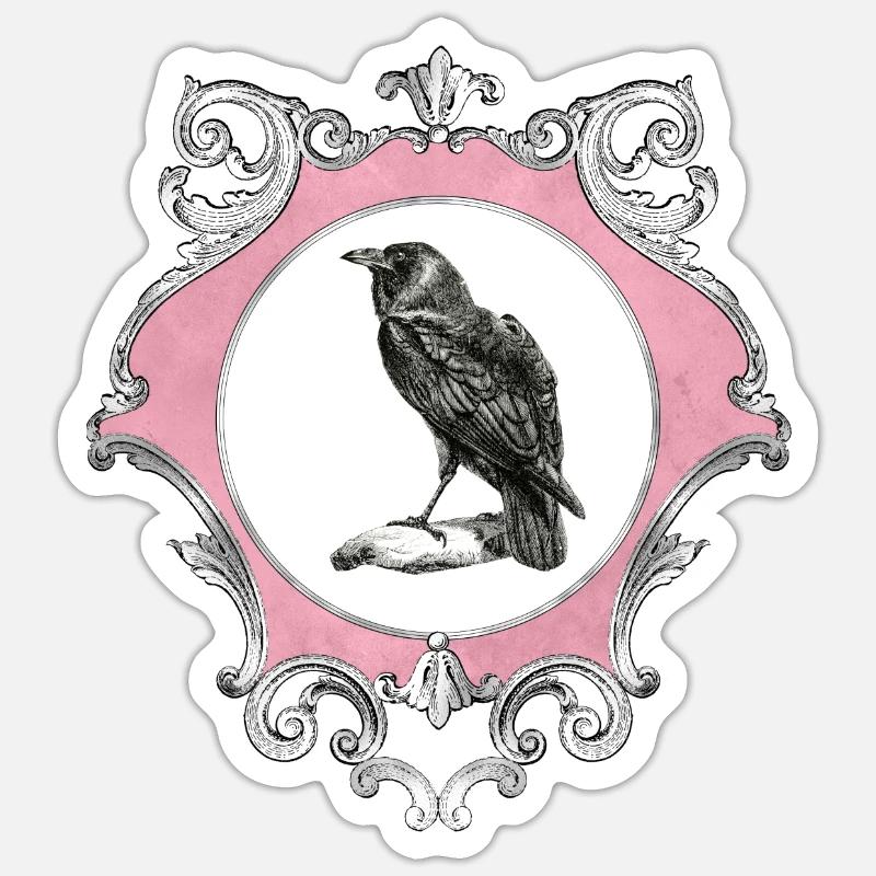 Blomster goth goth kranium død kraniet punk - Sticker størrelse S (10 x 10 cm) - mat hvid