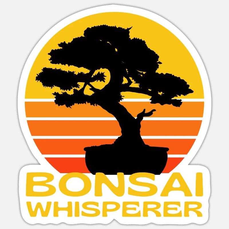 Bonsai Flüsterer - Sticker Größe S (10 x 10 cm) - Mattweiß